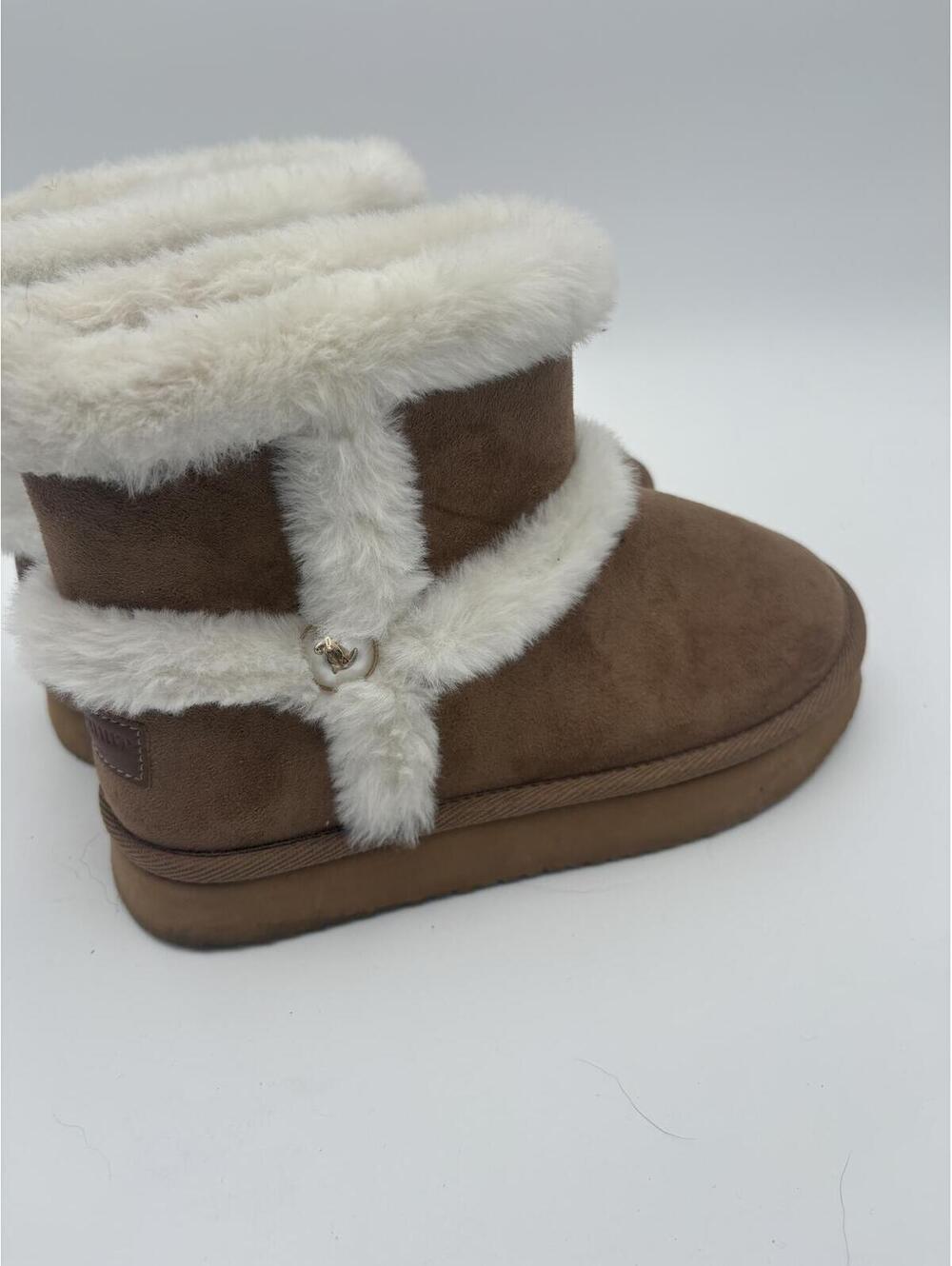 Juicy Couture Brown Suede Women's Size 6 Brown Faux Fur Trim Winter Boots - Picture 4 of 9